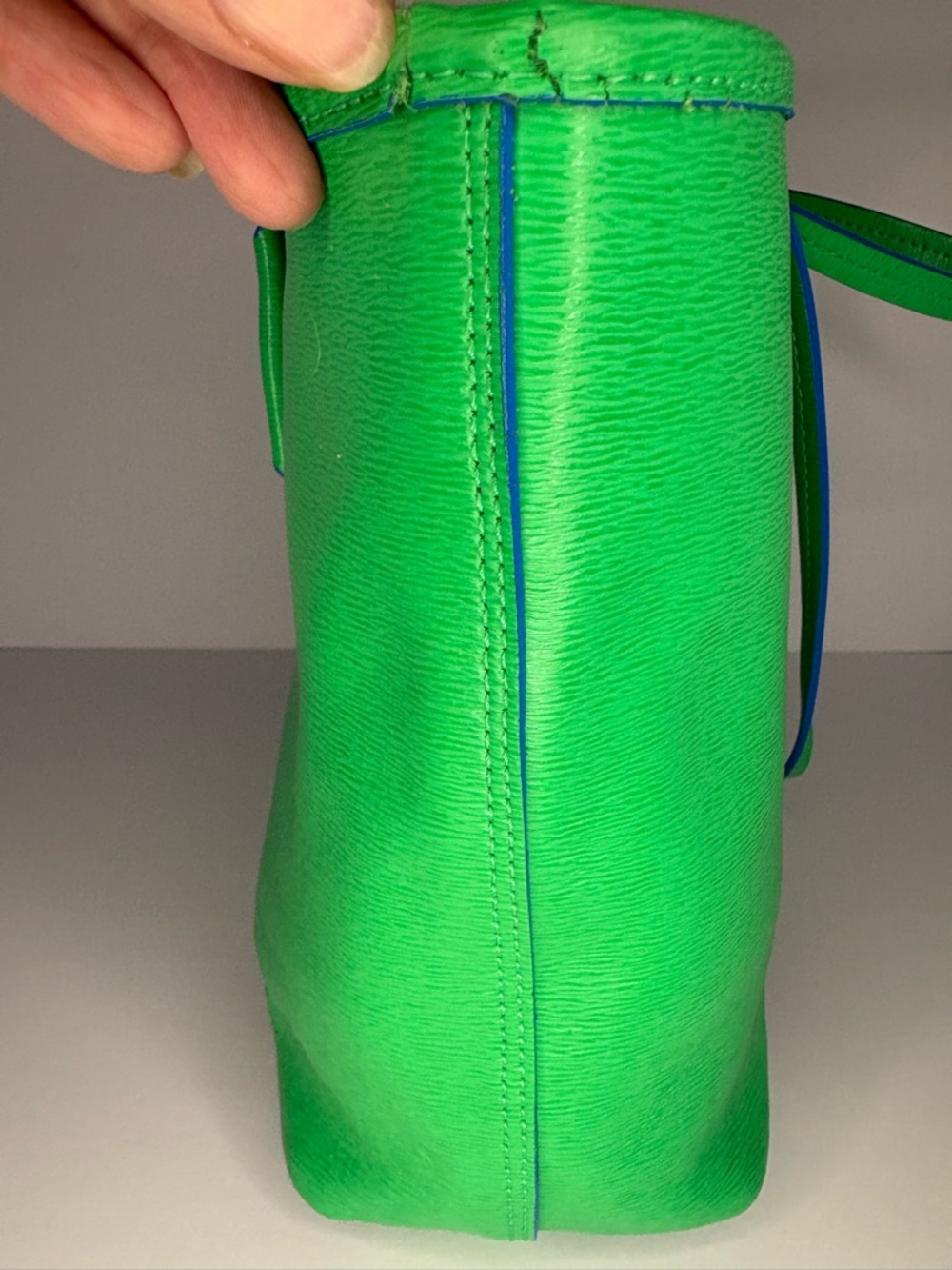 Green Leather Tote Bag by Ralph Lauren - Picture 2 of 10